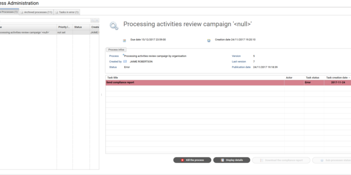 Workflow task manager and process administration snapshot image